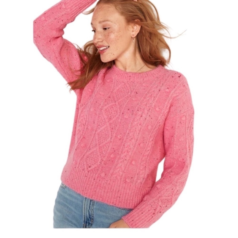 Old Navy Speckled Cable Knit Popcorn Sweater Size XS